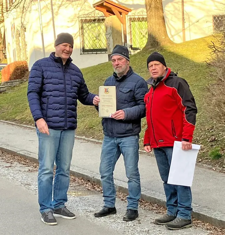 Nachträgliche Übergabe Abzeichen in Silber der Lieferinger Prangerschützen